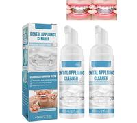 60ml Mousse de nettoyage dentaire pour accolades dentaires - Pour nettoyer et enlever les taches, blanchir les dents et lutter contre la mauvaise haleine, Retainer Cleaner (2pcs)