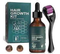 60ml Sérum de Croissance Capillaire, avec 0.5mm Derma Roller, Sérum de Croissance de Cheveux, Pour Anti Chute Cheveux Femme et Homme, Favorise la Pousse des Cheveux Plus épais