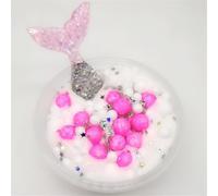 60ml Slime Diy Mermaid Cotton Mud Foam Ball Ocean Crystal Decompression Mud Diy Gift Toy,White