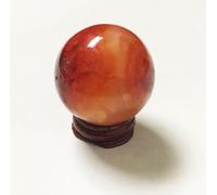 60mm Crystal Sphere Gemstone Ball Sculpture Figurine with Wooden Stand for Divination Home Decoration Multi Style Polished,Red Agate