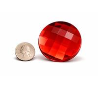 60mm Extra Large Flat Back Round Acrylic Rhinestones Plastic Circle Gems for Costume Making Cosplay Jewels Pro Grade Embelishments - 2 Pieces (Red Ruby H103)