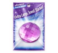 60mm Pink H112 Extra Large Self Adhesive Round Jewels Acrylic Rhinestones Stick On Plastic Gems for Cosplay - 1 Piece