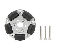 60mm Robot Omni Wheel, Aluminium Alloy Omni Directional Wheel with 10 Rubber Rollers, 360 Degree Rotation for Omnidirectional Robot Car DIY Upgrade, Replacement Wheel with Dual Pla