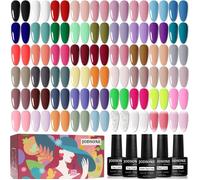 60PC Vernis Semi Permanent Set,56 Colours avec Black,Red,White,Matte UV Gel Polish + 2 Base Coat + 3 Top Coat,UV/LED Nail Polish