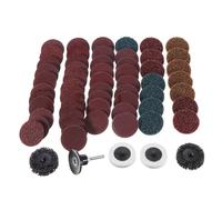 60pcs 50mm Mix Jeu De Disques De Pon?Age 2 Pouces Rouleau De Verrouillage Surface Tampon De Papier Abrasif Grossier Avec Support
