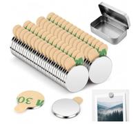 60PCS Aimants Autocollants 10x1mm en Néodyme, Petit Aimant Rond Adhésif, Mini Aimant Frigo Magnets pour Cuisine, Photos, Bricolage et Maison【Mini aimants, veuillez ne pas acheter si cela vous dérange】