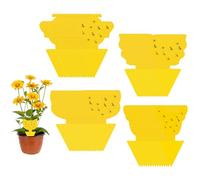 60PCS Anti Moucheron Plante, RISVOWO Attrape Mouche Interieur, Autocollant Jaune Plante, Pièges à Insectes,Piege Moucherons Cuisine Sticky Bug Catchers pour Jardin Plante Fleur Fruits