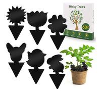 60PCS Anti Moucherons Interieur,Piège à Moucherons et Mouches Jaune pour Plantes d'Intérieur et d'Extérieur - Efficace, Inodore et Écologique - Simple et Durable