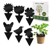 60PCS Anti Moucherons Interieur,Piège à Moucherons et Mouches Jaune pour Plantes d'Intérieur et d'Extérieur - Efficace, Inodore et Écologique - Simple et Durable