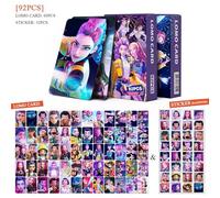 60PCS Cards+32PCS Stickers Kpop Demon Hunter FrançAis Lomo Cartes Photocards Rumi Mira Zoey Jinun Ensemble de Cartes Photo Cadeau d'anniversaire pour les Fans Carte à Collectionner Flash Carte A11