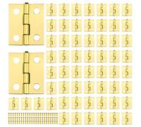 60pcs Charniere Miniature Mini Charnières Laiton Mini Charnières pour Miniature Petites Charnières pour Boite avec 240pcs Vis pour DIY Boîte Modèle Jouet Ouvrages D'art Artisanat 18 * 15MM