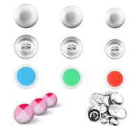 60pcs Couvre Boutons, Kit de Boutons de Couverture avec Boutons et Outils de 3 Tailles Kit de Boutons Recouverts de Tissu Boutons en Tissu Bricolage pour Créer Vos Propres Boutons