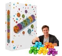 60pcs-Dice Word Game, Dice Word Brain Exercise Game, Portable Dice Set, Crossword Board Games for Parties and Family Games Nights (60PCS)