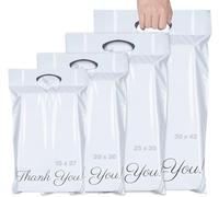 60pcs Enveloppe Colis,ilauke Enveloppe Plastique Expedition,Sacs D'expédition Plastique en 4 Tailles Sac Étanches Auto-Adhésif avec Poignée Pochette Coli Blanches Opaques pour Emballage Colis Vinted