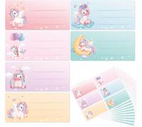 60pcs Étiquettes Autocollantes Licorne Étiquettes Adhésives Accessoire Pour Note Écriture Scolaire École Cahier Livre Boîte Étudiant Fille