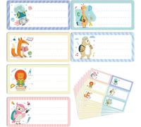 60pcs Étiquettes Autocollantes Motif Animaux Mignons Étiquettes Adhésives Accessoire Scolaire Note École Cahier Livre Étudiant Bureau