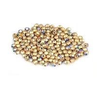 60pcs Fire Polished Faceted Beads Round 3 mm, Crystal Aztec Pale Gold Ab (30-1710-28701-), Bohemian Crystal Glass, Czech Republic 15119001