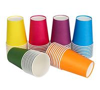 60Pcs Gobelets Carton Jetables,250ml Verres Carton Multicolore Recyclables Biodégradables,Pour les fêtes, Mariage,Bricolage, Boissons Froides, Boissons Chaudes, café - 6 Couleurs
