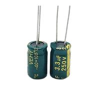 60pcs/lot 250v 3.3UF 250v 3.3UF aluminum electrolytic capacitor size 8 * 12 20%