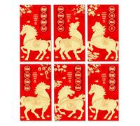 60pcs Lunar New Year Red Packets for the Year of the Horse, 2026 Vietnamese Chinese Cash Packets, Holiday Greetings and Decorations(Red,B-Long)
