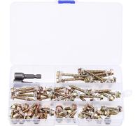 60Pcs M5 Couleur Hex-Love Machine Tête de vis 19-50mm Self Tapping Wood Bolt avec 2Pcs Kit de chaussettes