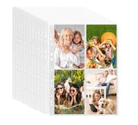 60Pcs Pochettes Pour Cartes De Collection,Protège Page Photo,Pochette Transparentes Perforées A4,Classeur d'album Transparent,Pochettes Pour Cartes à Collectionner（10.7CMX15.2CM） (A)