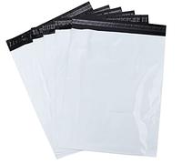 60pcs Sacs d'expédition Plastique Sac de Courrier Grandes Pochettes Enveloppes Postales Couleur Blanc 42 * 52cm+5cm de Rabat, Pochettes Postales Imperméable et Indéchirable