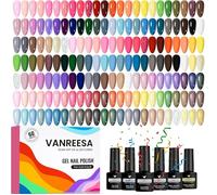 60Pcs Vernis Semi Permanent 55 Couleurs Vernis Gel UV Semi Permanent avec Base Top Coat Mat Pailleté Rouge Rose Bleu Vert Jaune