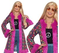 60s Hippie Psychédélique Manteau Femmes 1960s Accessoire Déguisement S-XL
