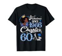60th Birthday Black Queen Chapter 60 Fabulous Since 1966 T-Shirt