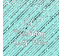 60th Birthday Blue Guest Book: Blue Silver Stripe Guest Book with Gift Log
