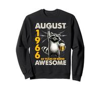 60th Birthday Raccoon Beer August 1966 Vintage 60 Years Old Sweatshirt
