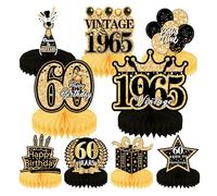 60th Deco Table Anniversaire,Lot-Ed 9 French Birthday Accessoires,Décoration d'abeille Vintage-Texture 3D Prononcée,Centre Table Décorations Anniversaires pour Birthday et Anniversaire Célébrations