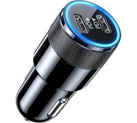 60W Chargeur Allume Cigare USB C 2 Ports PD 30W Charge Rapide | Chargeur Voiture Rapide 12V pour iPhone 16/15/14/13/12/11 Pro Max Galaxy S24 Huawei Pura 70