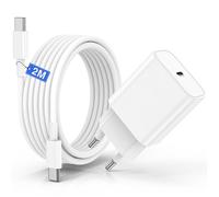 60W Chargeur rapide avec câble de 2 m, adaptateur secteur Type C pour iPhone 16 Pro/16 Pro Max/16 Plus/15 Pro Max/iPad