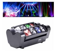 60W Lyre 8 Leds,Disco Lumière d'araignée DMX512 RGBW4 en 1 Lampe de Scène Commande Vocale Éclairage DJ Soirée Fête Bar Club