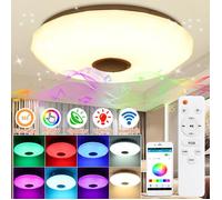 60W Plafonnier LED avec télécommande bluetooth musique 33cm 80smd 2835 220V