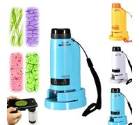 60x-120x Portable Child Microscope, Educational Pocket Microscope with LED, Children's Pocket Microscope with Slides | Scientific Toy Girls Boys 4-16 Years