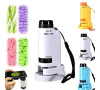 60x-120x Portable Child Microscope, Educational Pocket Microscope with LED, Children's Pocket Microscope with Slides | Scientific Toy Girls Boys 4-16 Years