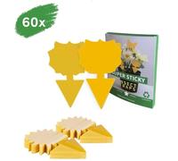 60x Autocollant Jaune Anti Mouche et moucheron: pièges Collant sans Insecticide pour la Lutte Contre Les parasites des Plantes