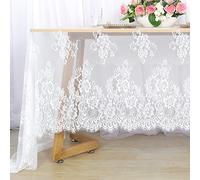 60x120 Inch White Lace Tablecloth,White Floral Pattern Linen Tablecloth,White Lace Tablecloth For Party And Wedding Table Decor,White Lace Fabric,Outdoor Table Cover.