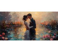 60X120CM Peinture par Numéros Adulte Couple, DIY Fleur Peinture Numero Enfant, Bricolage Peinture Numero Adultes Loisirs Créatifs, Acryliques Paintings avec Peintures et Pinceaux, Decoration Chambre