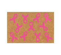 60x40cm Octobre Rose Paillasson De Sensibilisation au Cancer du Sein, Antidérapant Paillasson,Ruban Rose Tapis pour La Sensibilisation Cancer du Sein,Tapis pour l'intérieur/l'extérieur