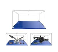 60x60x35cm Vitrine en Acrylique Transparente Anti - poussière. Base Bleue | MADEHAY Grande Boîte de présentatio pour Lego Model série 71721 76161.
