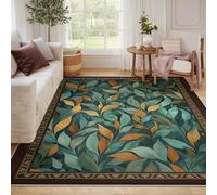60x90 Tapis entrée Feuilles Doux Salle à Manger Vert
