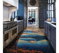60x90cm Tapis de Surface Rugs lavables antidérapants Vintage Japonais de Style Ukiyo-e pour Salon Chambre Salle à Manger Fuji Mountain & Lake Tapis Fins