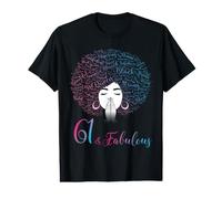 61 & Fabulous Black Queen Afro Hair 61e Anniversaire T-Shirt Graphique avec Valeur