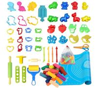 61 pièces Accessoires Pate a Modeler,Pate a Modeler Play Doh,kit pâte à Modeler,Accessoires de Jouets Comprenant Un Cutter,Un Rouleau d'extrusion,des Moules et Une Boîte de Rangement