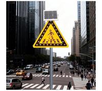 61 X 61cm/76 X 76cm Panneau De Passage Piéton Clignotant À Énergie Solaire,Panneau D'avertissement De Circulation Routière À Led Clignotant,Cadre Métallique Résistant À La 24IN(61CM)