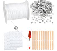 6100cm Mèche Bougie Mèches pour Bougies Coton Naturel Mèches de Bougie avec 100 Base de Mèche, 5 Suppor, 120 Autocollant et 1 Paire de Ciseaux pour la Fabrication de Bougies Bricolage